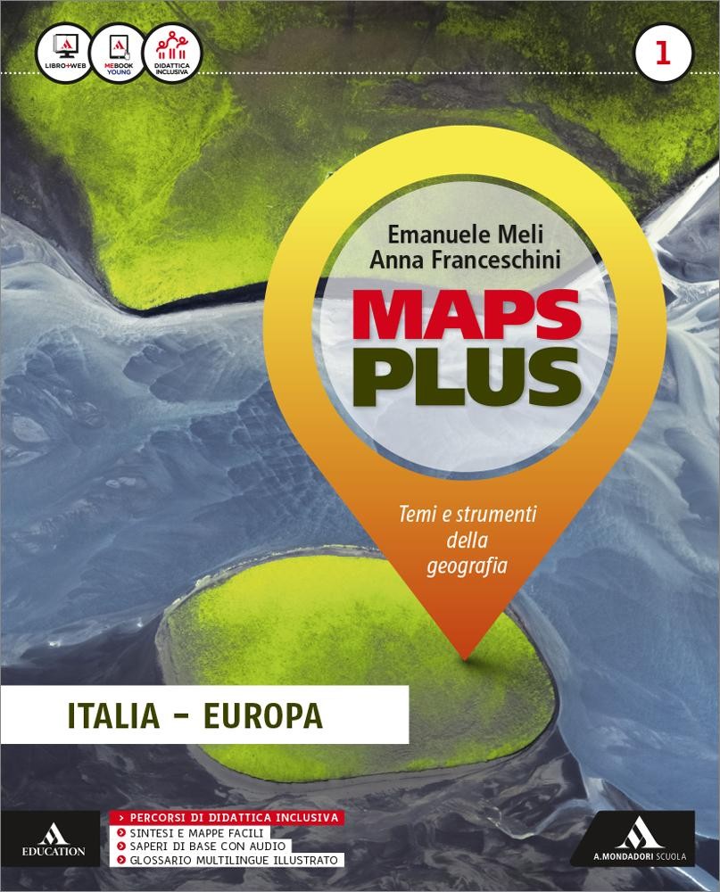 9788824760898 Maps Plus vol.1 – Italia – Europa Mondadori scuola