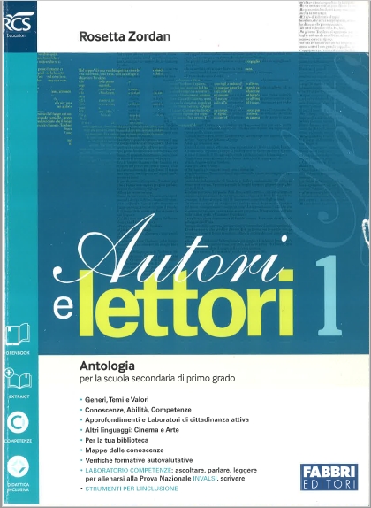 9788891506498 Autori e lettori vol.1 Fabbri Scuola