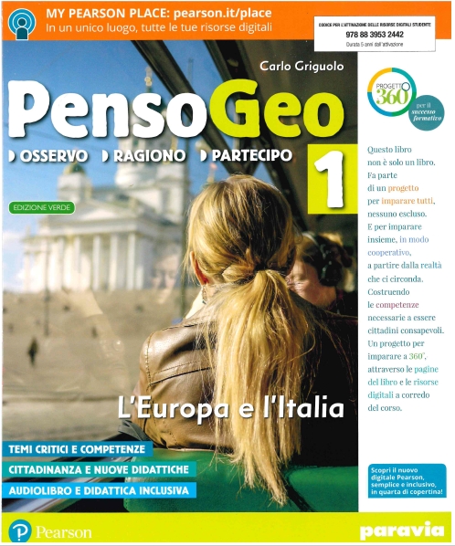 9788839532442 PensoGeo 1 edizione verde Paravia/Pearson