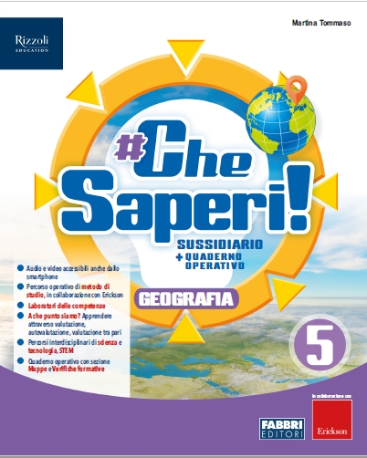 9788891545084 Che Saperi 5 sussidiario antropologico Geografia Fabbri Scuola