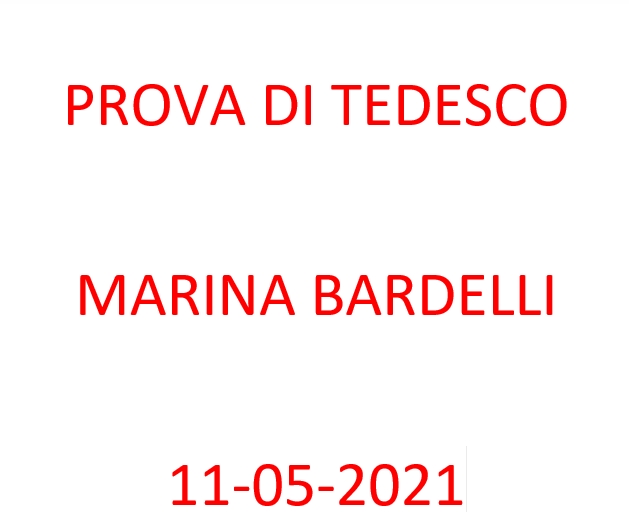 99999999999 Prova di Tedesco Bardelli