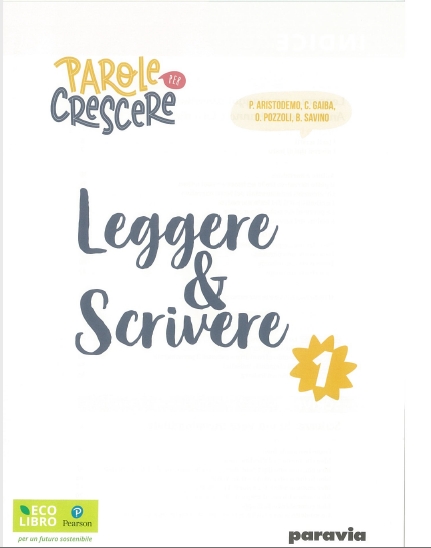 9788839537768 PAROLE PER CRESCERE 1 – Leggere e Scrivere PEARSON