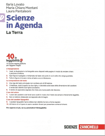 9788808473523 SCIENZE IN AGENDA – D – LA TERRA ZANICHELLI EDITORE