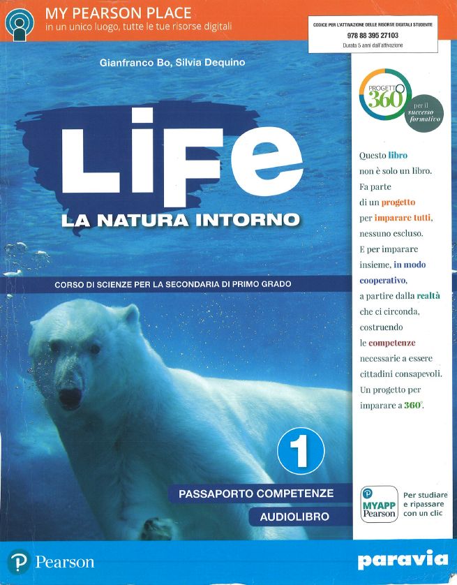 9788839527103 LIFE, LA NATURA INTORNO 1 Paravia